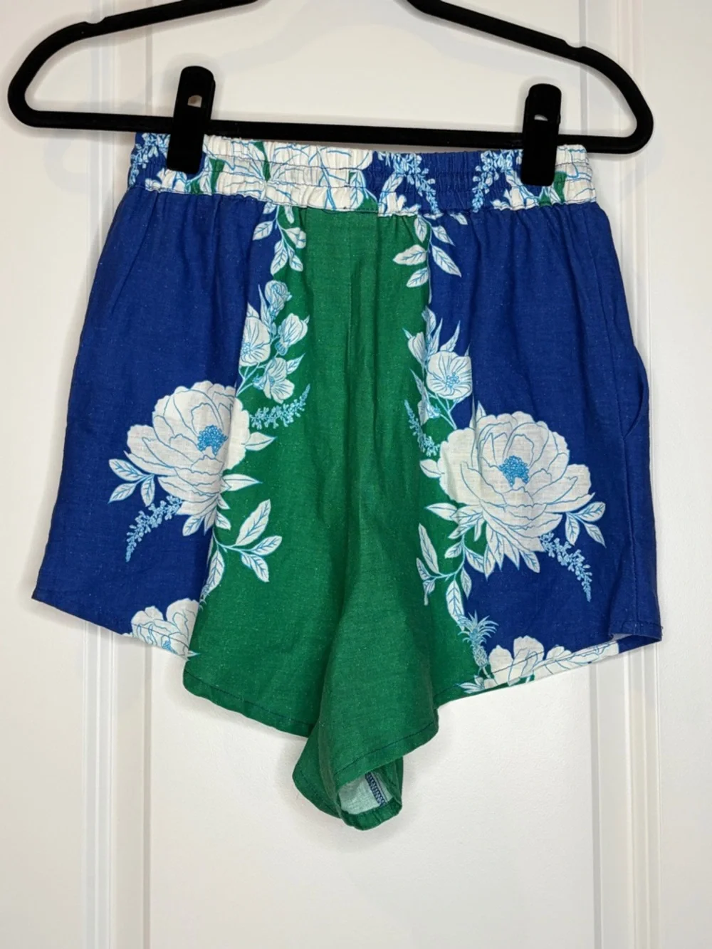 Farm Rio Green Blue Floral Button Top + Shorts Set Tropical Resort Matching - Picture 11 of 12